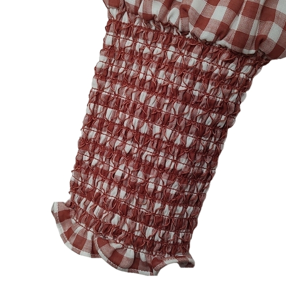 Chelsea & Violet Long Sleeve V Neck Brown and White Flowy Dress  Size L - Picture 3 of 6